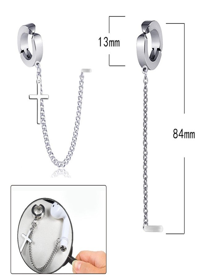 NILSTOREY Earrings for Earbuds Holder Clips, 1 Pair Clip-On Anti Lost Earring Strap for Earbuds (Non Piercing), Wireless Earhooks Earbuds Earphone Holder (Circle Style) - Image 4